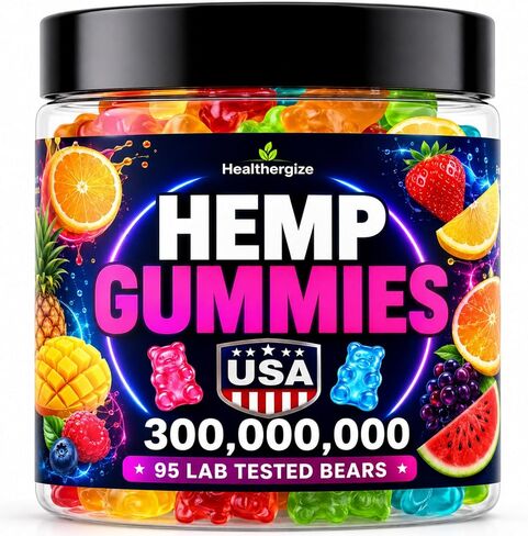 Hemp Gummies for Adults - Hemp Oil Infused, Tasty Fruit Flavor Gummy Bear Edibles, Non-Habit Forming - Calm, Peace and Relaxation - Made in USA-95 Count in Saudi Arabia