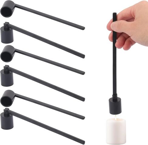 7 Pack 8 inch Black Candle Snuffer Bulk, Long Handle Stainless Steel Polished Candle Snuffer for Candle Lovers in Kuwait