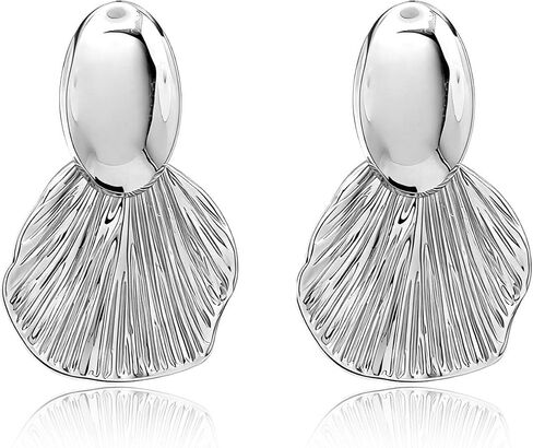 Gold Statement Earrings Boho Chunky Gold Plated Shell Dangle Drop Earrings for Women in Saudi Arabia