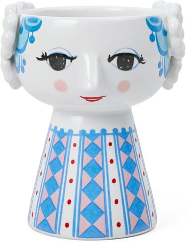 Bjørn Wiinblad Eva Candleholder | Hand-Painted Glazed Ceramic | Blue | 3.7 in in Saudi Arabia