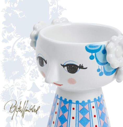 Bjørn Wiinblad Eva Candleholder | Hand-Painted Glazed Ceramic | Blue | 3.7 in in Saudi Arabia