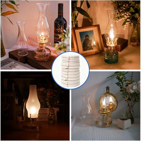 6 Rolls Cotton Oil Lamp Wicks (39 Feet), Includes 3 Sizes 1/2'' 3/4'' 7/8'' Inch, 6.6 Feet Per Roll Replacement Oil Lanterns Wick for Oil Lamps and Oil Burners in Kuwait