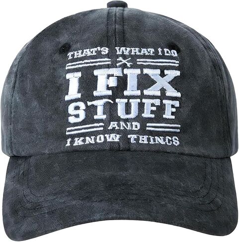 قبعة بيسبول مضحكة I Fix Stuff I Know Things، هدية لذكرى عيد ميلاد أبي العامل الماهر والجير هيد تيك in Kuwait