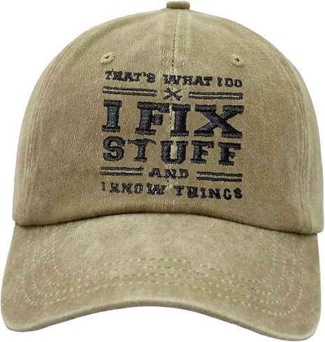 قبعة بيسبول مضحكة I Fix Stuff I Know Things، هدية لذكرى عيد ميلاد أبي العامل الماهر والجير هيد تيك in Kuwait