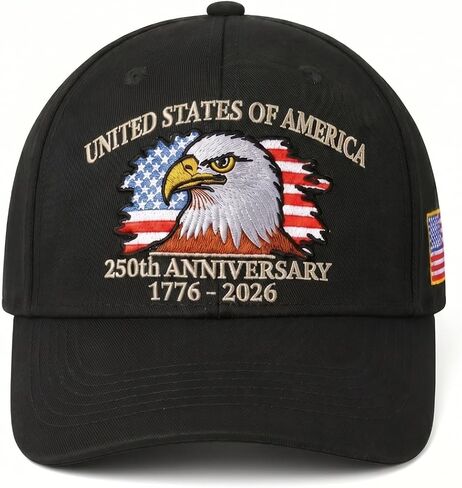 American 250th Anniversary Hat, Patriotic Eagle Embroidered Baseball Cap for Independence Day, Vintage Adjustable Unisex Cap in Saudi Arabia