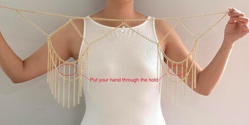 الذهب الجسم سلسلة الكتف سلسلة الشرير الطبقات الذراع سلسلة شرابة الكتف قلادة مهرجان حزب الزفاف مجوهرات الجسم in Kuwait