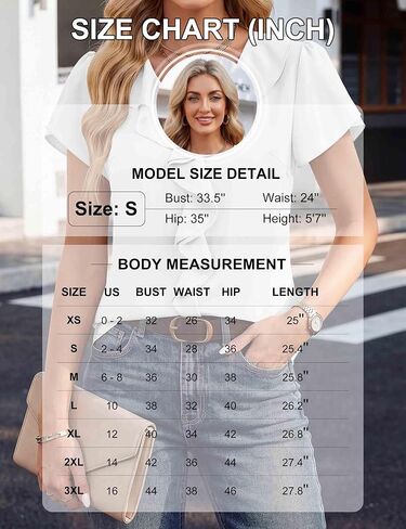 Blooming Jelly Blouses for Women Dressy Casual Short Sleeve Tops Ruffle V Neck Shirt Summer Business Outfits in Kuwait