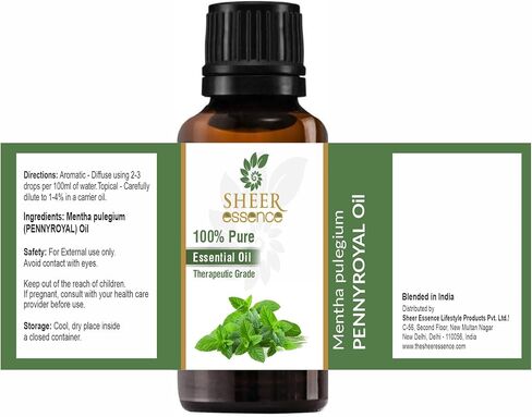 زيت Pennyroyal (Mentha Pulegium) زيت أساسي 100% زيت طبيعي نقي غير مخفف وغير مقطوع بدرجة علاجية 0.33 FL.OZ in Kuwait