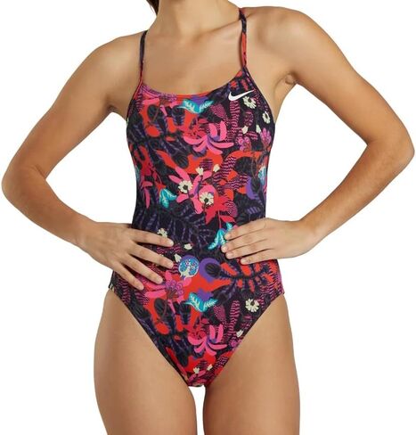Nike Women's Hydrastrong Multi Print Cutout One Piece Swim Suit, Hyper Pink 32 in Kuwait