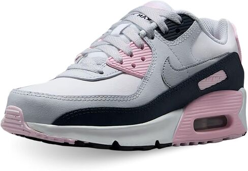 حذاء Nike Air Max 90 LTR للأطفال الكبار (أبيض/رغوة وردية/كحلي/رمادي ذئب) in Kuwait