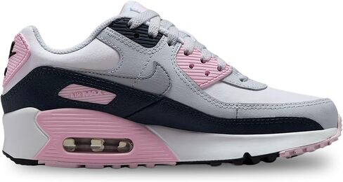حذاء Nike Air Max 90 LTR للأطفال الكبار (أبيض/رغوة وردية/كحلي/رمادي ذئب) in Kuwait