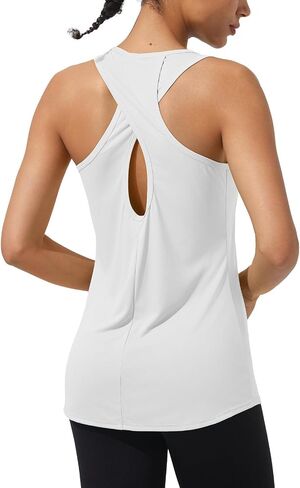 ASPO Women's Workout Tank Tops Open Back Sleeveless Racerback Gym Top Loose Athletic Shirts for Yoga Running UPF50+ in Saudi Arabia