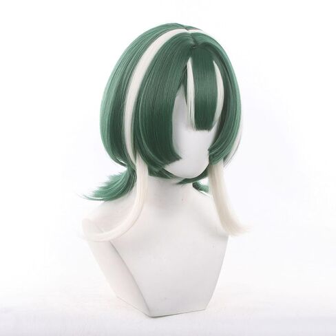 Guita Cosplay Wig Short Dark Green Wig with Bangs Gradient for Men Women's Parties and Halloween in Saudi Arabia