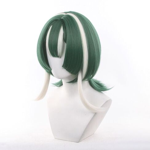 Guita Cosplay Wig Short Dark Green Wig with Bangs Gradient for Men Women's Parties and Halloween in Saudi Arabia