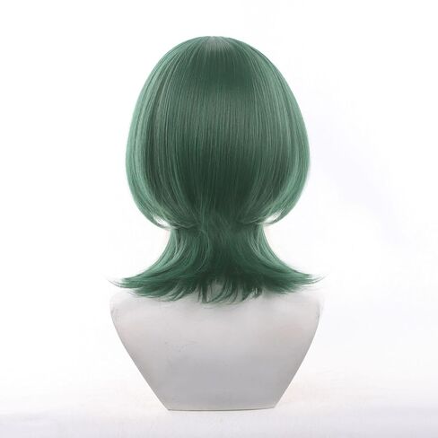 Guita Cosplay Wig Short Dark Green Wig with Bangs Gradient for Men Women's Parties and Halloween in Saudi Arabia