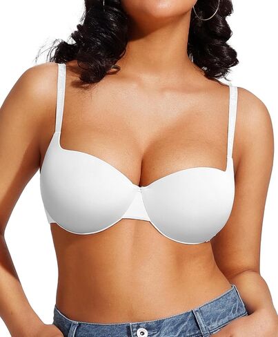Popilush Push Up Bra Balconette Underwire Demi Seamless T-Shirt Bras in Kuwait