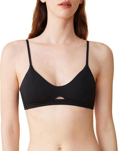 2-Pack Organic Cotton Bra for Women, Wireless Scoop Neck Padded Bra, Seamless T-Shirt Bra for Small Breasted Women (Nude & Black) in Saudi Arabia