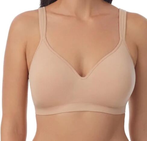 Carole Hochman Seamless Comfort Bra Wire Free Molded Cups Comfort Straps (2 Pack), Black/Taupe, Large in Kuwait