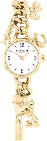 ساعة كوارتز نسائية من COACH Iris - سوار مع دلايات مميزة، مينا مطلية بالورنيش - ساعة كلاسيكية ومتعددة الاستخدامات - هدية لها 22.5 ملم in Kuwait