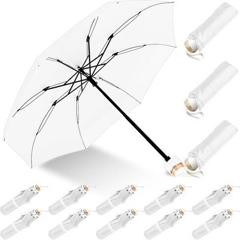 12 Pcs Wedding Umbrella for Guests, Foldable Bridal White Umbrellas Bulk in Saudi Arabia