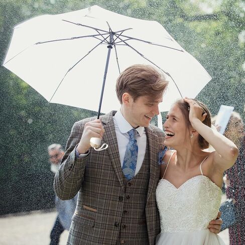 12 Pcs Wedding Umbrella for Guests, Foldable Bridal White Umbrellas Bulk in Saudi Arabia