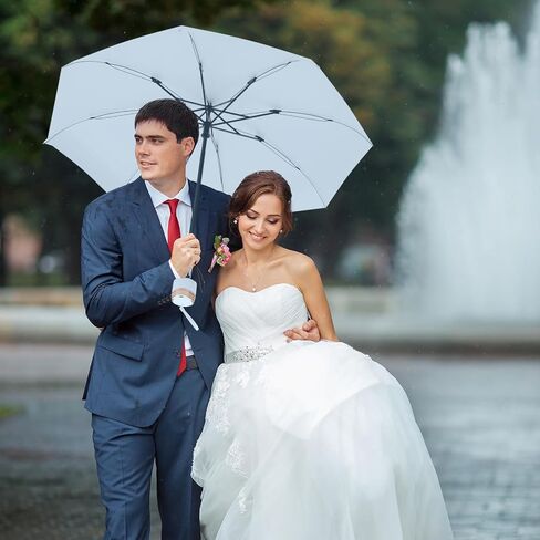 12 Pcs Wedding Umbrella for Guests, Foldable Bridal White Umbrellas Bulk in Saudi Arabia