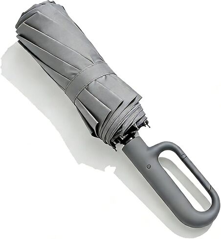 Windproof Umbrella, Compact Reverse Folding with Carabiner Handle, UV & Rain Protection Travel Umbrella for Women Men Daily Commute in Saudi Arabia