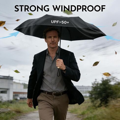 Windproof Mini Travel Folding Umbrella, UPF 50+ Sun & Rain Protection, Compact Lightweight, Eco-Friendly Fabric Wallet Umbrella Fits in Pocket Purse Backpack for Men Women Kids in Saudi Arabia