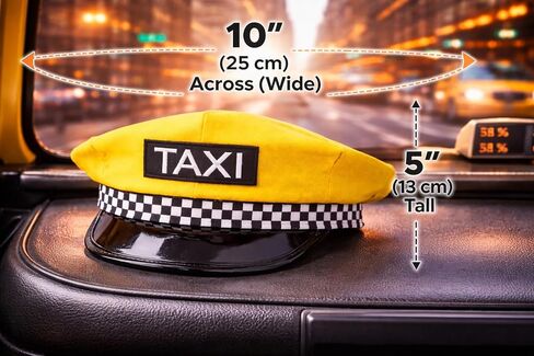 Yellow Taxi Driver Hat | Cabs Drivers Hat | Chauffeur Drivers Caps | Cabbie Hats | Retro NYC Driving Caps | Taxi Driver Costume Accessories | Driving Costume Accessory | 5" x 10" | Adjustable | Unisex in Kuwait