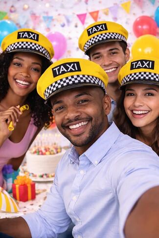 Yellow Taxi Driver Hat | Cabs Drivers Hat | Chauffeur Drivers Caps | Cabbie Hats | Retro NYC Driving Caps | Taxi Driver Costume Accessories | Driving Costume Accessory | 5" x 10" | Adjustable | Unisex in Kuwait