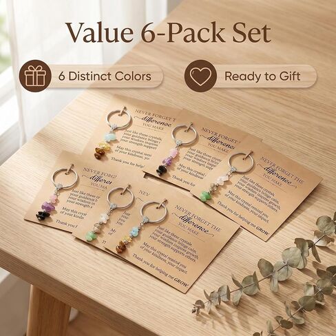 Teacher Appreciation Gifts Bulk, Retirement Gift for women, Crystal Teacher Keychain Gift with Meaning Cards, Teacher Gifts for Appreciation Week Graduation 2026 End of Year Christmas (6PCS) in Saudi Arabia