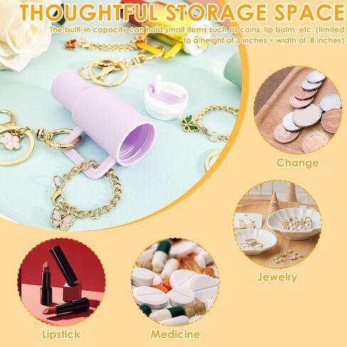 20 PCS Mini Tumbler Keychain for Stanley Cup, Chapstick Holder Key Chain 1.18 x 3.74 In Bag Charms for Women Men Hold 0.8x3In in Saudi Arabia