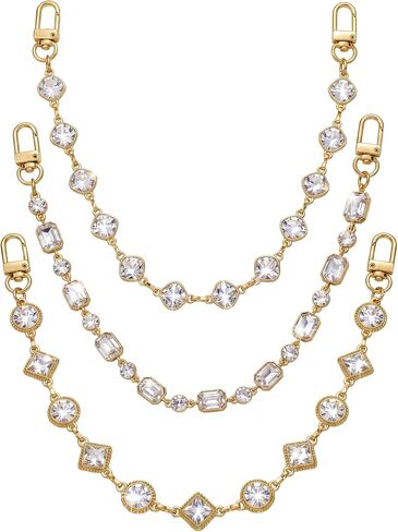 Nosiny 3pcs Bag Chain Charms for Handbag, Rhinestone Purse Charm Chain, Clear Crystal Detachable Handbag Extender Chains for Women Wedding, Party & Daily Wear in Kuwait