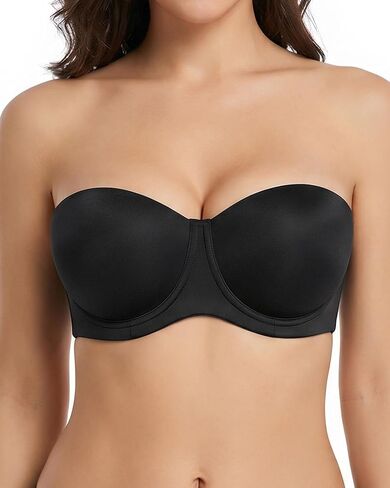 HACI Strapless Bras for Large Bust Full Coverage Plus Size Contour Cup Anti-Slip Support in Kuwait