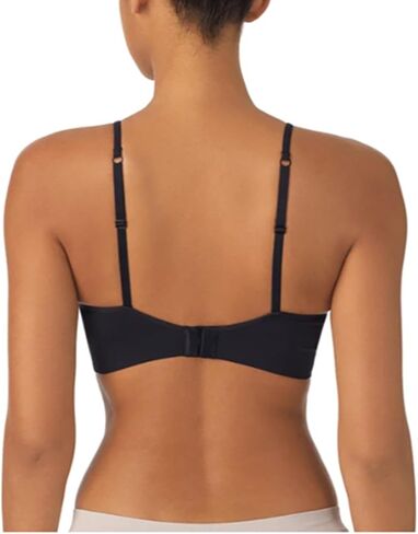 DKNY Women's Seamless Bra with Adjustable Straps, Soft Stretch Fabric, 2-Pack, Black/Ivory, Medium in Saudi Arabia