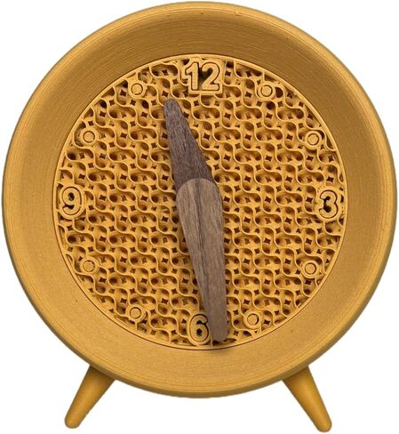 Small Analog Alarm Clock For Table Desk Shelf Bookshelf Nightstand Living Guest Room Decor Aesthetic Modern Vintage Boho Cottagecore Art Deco Cubicle Accessories Anthropologie Home (Ochre Yellow) in Kuwait
