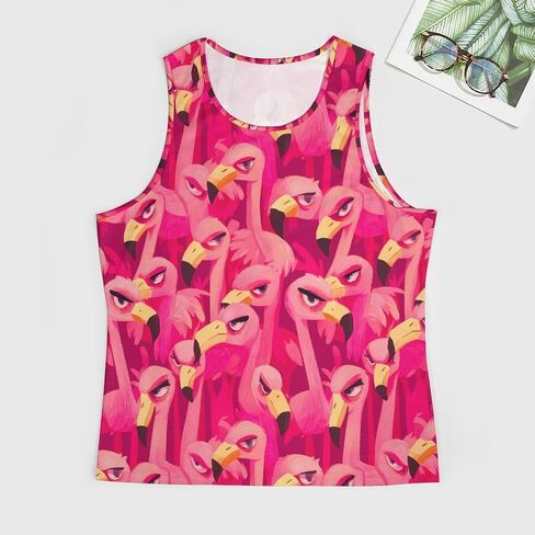 FALREO Mens Pink Flamingo Tank Tops Summer Sleeveless Shirts Beach Graphic Workout Sport Gym Muscle Shirt in Kuwait