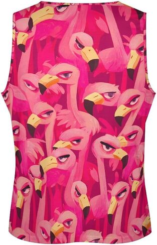 FALREO Mens Pink Flamingo Tank Tops Summer Sleeveless Shirts Beach Graphic Workout Sport Gym Muscle Shirt in Kuwait