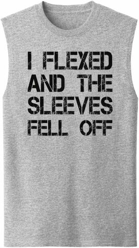 I Flexed and the Sleeves Fell Off Tank Top – Funny Gym Muscle Shirt for Men, Workout Humor Fitness Weightlifting Tee in Saudi Arabia
