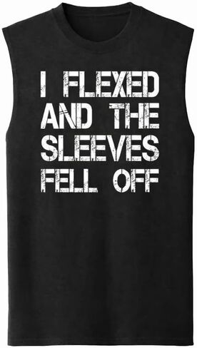 I Flexed and the Sleeves Fell Off Tank Top – Funny Gym Muscle Shirt for Men, Workout Humor Fitness Weightlifting Tee in Saudi Arabia