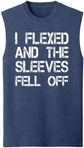 I Flexed and the Sleeves Fell Off Tank Top – Funny Gym Muscle Shirt for Men, Workout Humor Fitness Weightlifting Tee in Saudi Arabia