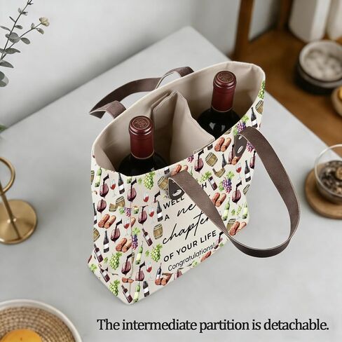UJIMS Pairs Well With a New Chapter of Your Life Bottle Wine Tote Bag Congratulations Wine Tote Bag Gift in Kuwait
