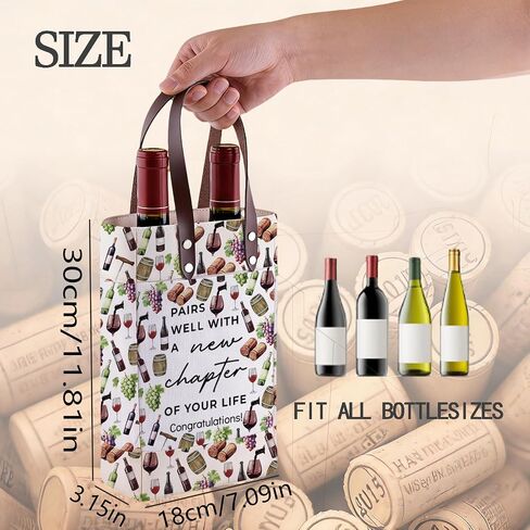 UJIMS Pairs Well With a New Chapter of Your Life Bottle Wine Tote Bag Congratulations Wine Tote Bag Gift in Kuwait