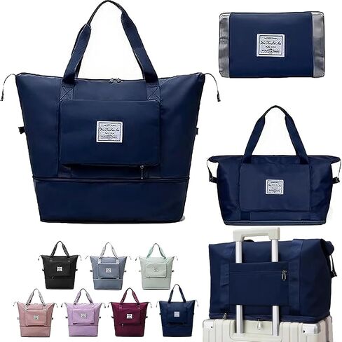 Large Capacity Foldable Travel Bag, Sports Shoulder Bag, Duffel Bag with Wet and Dry Separation, Oxford Fabric, Royal Blue in Saudi Arabia