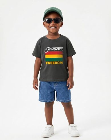 Kids Juneteenth T-Shirt Boys Girls Tee 1865 June 19th Black History Shirts Short Sleeve Cotton 2-8T in Saudi Arabia