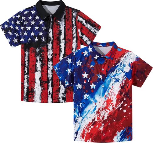 Kids4ever 2 Pack Boys Hawaiian Shirts Kids Vibrant Tropical Button Up Shirt for Summer Vacation School Theme Days 8-14 Years in Kuwait