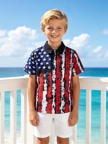 Kids4ever 2 Pack Boys Hawaiian Shirts Kids Vibrant Tropical Button Up Shirt for Summer Vacation School Theme Days 8-14 Years in Kuwait