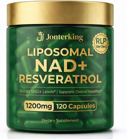 مكمل NAD+، 1200 مجم لكل جرعة، نيكوتيناميد ريبوسيد مالات مع ترانس ريسفيراترول، كيرسيتين وCoQ10، تركيبة مكملة يومية، 120 كبسولة نباتية، 60 حصة in Kuwait