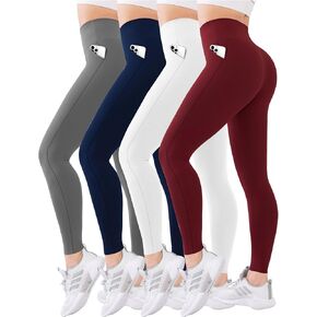 Diravo 4 Pack Leggings for Women with Pockets/no Pocket, Womens Workout Leggings High Waisted Yoga Pants in Saudi Arabia
