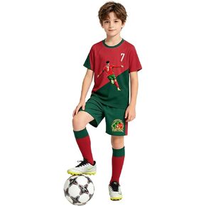 CONOB&XU Kids Soccer Jersey Set Training Uniform for 5-12Y in Saudi Arabia